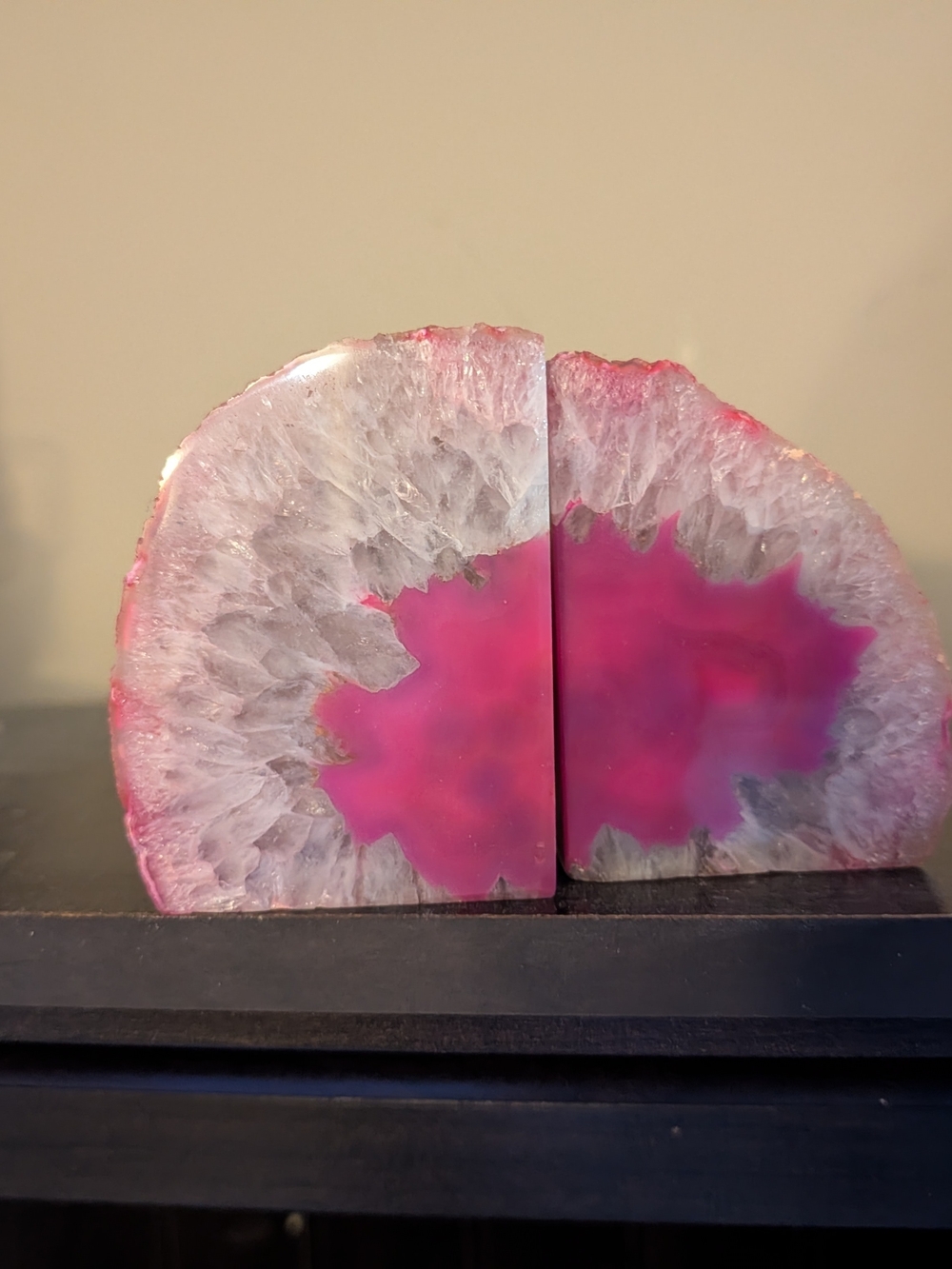 Pink Agate Bookends - Decorative Home Accent